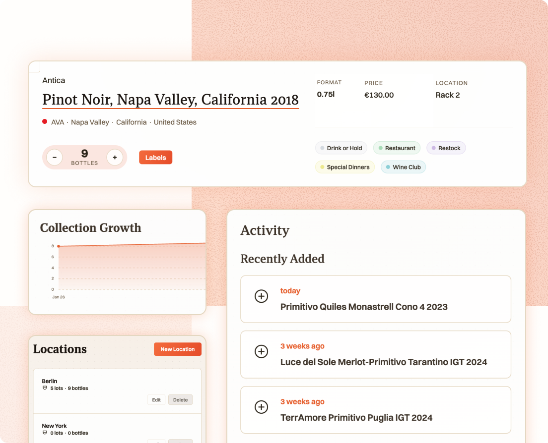 OhMyCellar! cellar dashboard